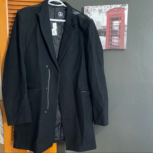 Black Wool Dress Coat Haight & Ashbury - Picture 2 of 9